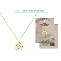 Colgante Nudo de Bruja Acero y cadena Dorado (P2)